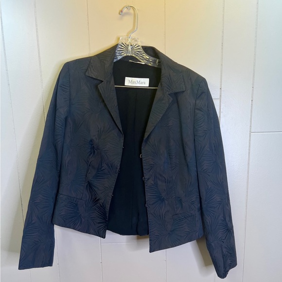 MaxMara Palm Leaf Jacquard Weave Print Structured Skirt Suit Set - Picture 2 of 15